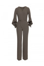 S416 Jumpsuit with ruffled sleeves - khaki