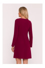 S419 Dress with decorative buttons at the waist - maroon