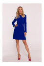 S419 Dress with decorative buttons at the waist - royal blue