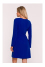 S419 Dress with decorative buttons at the waist - royal blue