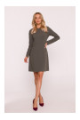 S419 Dress with decorative buttons at the waist - khaki