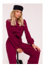S420 Jumpsuit with a ruffle - maroon