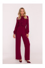 S420 Jumpsuit with a ruffle - maroon