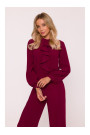 S420 Jumpsuit with a ruffle - maroon