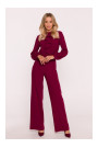 S420 Jumpsuit with a ruffle - maroon