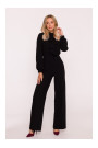 S420 Jumpsuit with a ruffle - black