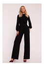 S420 Jumpsuit with a ruffle - black