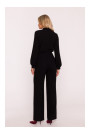 S420 Jumpsuit with a ruffle - black