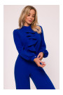 S420 Jumpsuit with a ruffle - royal blue