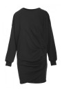 B298 Knit dress with side pleats - black