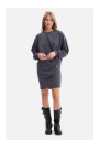 B298 Knit dress with side pleats - steel