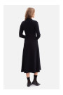 B299 Ribbed midi dress with asymmetrical waistline - black