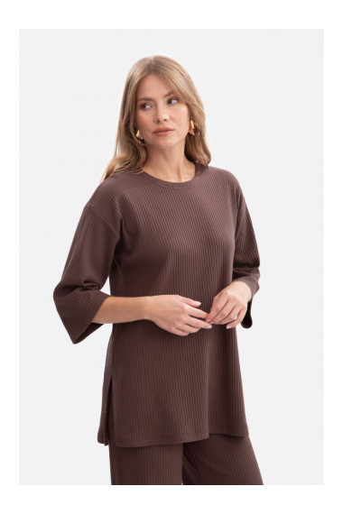 B301 Rib knit top - brown