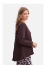 B304 Knit V-neck pullover top - dark chocolate