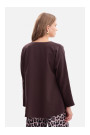 B304 Knit V-neck pullover top - dark chocolate