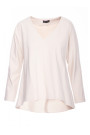 B304 Knit V-neck pullover top - sand