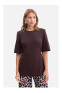 B305 Knit peplum top - dark chocolate