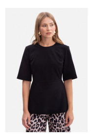 B305 Knit peplum top - black