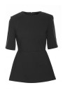 B305 Knit peplum top - black
