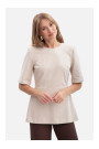 B305 Knit peplum top - sand