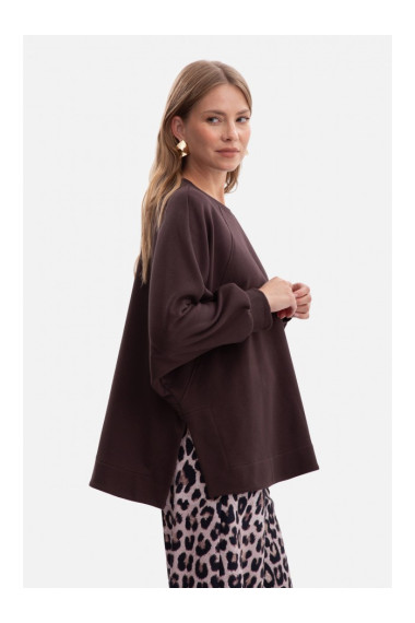 B306 Knit relaxed fit sweatshirt - dark chocolate