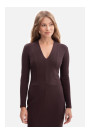 B307 Rib knit pencil dress - dark chocolate