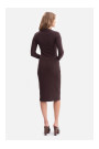 B307 Rib knit pencil dress - dark chocolate