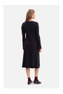 B308 Rib knit midi dress - black