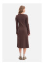 B308 Rib knit midi dress - brown