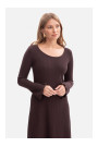 B308 Rib knit midi dress - dark chocolate