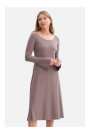 B308 Rib knit midi dress - cocoa