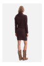 B309 Rib knit blouson dress - dark chocolate