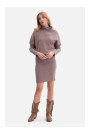 B309 Rib knit blouson dress - cocoa