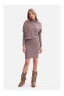 B309 Rib knit blouson dress - cocoa