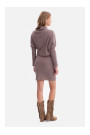 B309 Rib knit blouson dress - cocoa