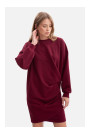 B298 Knit dress with side pleats - burgundy