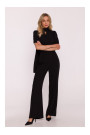 S421 Jumpsuit with a tie bow - black