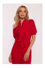 S421 Jumpsuit with a tie bow - red