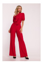 S421 Jumpsuit with a tie bow - red