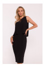 S422 Dress with lace insert - black