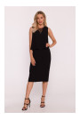 S422 Dress with lace insert - black