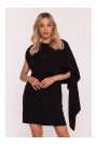 S423 Dress with cape - black