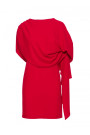 S423 Dress with cape - red