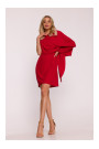 S423 Dress with cape - red