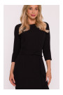 S425 Dress with ruffle detail - black