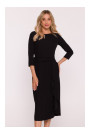 S425 Dress with ruffle detail - black