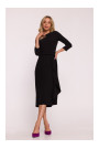 S425 Dress with ruffle detail - black