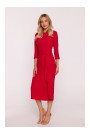 S425 Dress with ruffle detail - red