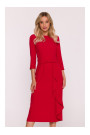 S425 Dress with ruffle detail - red