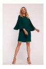 S426 Mini dress with batwing sleeves - green